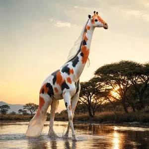 Giraffe + Koi fish